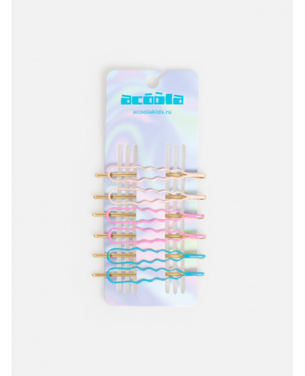 Набор из 6 заколок для волос дет. Leon цветной