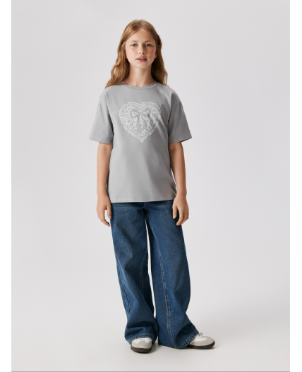 Футболка детская для девочек Martina серый