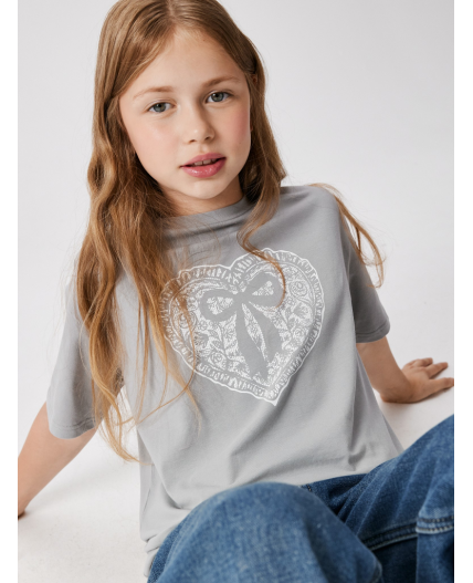 Футболка детская для девочек Martina серый