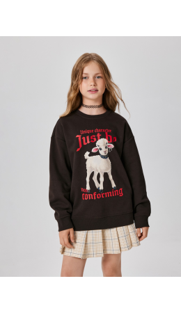 Джемпер детский для девочек Vesna_sw темно-коричневый