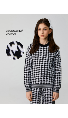 Джемпер детский для девочек Alda черно-белый