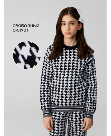 Джемпер детский для девочек Alda черно-белый