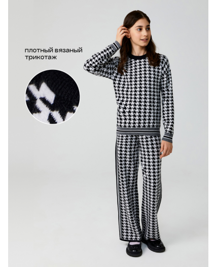Джемпер детский для девочек Alda черно-белый