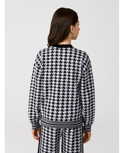 Джемпер детский для девочек Alda черно-белый