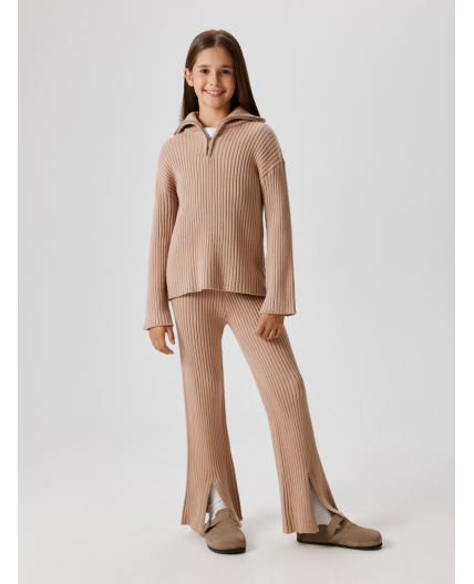 Джемпер детский для девочек Paty серо-бежевый