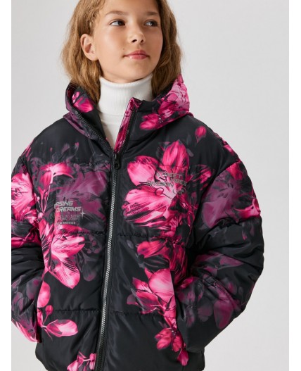 Куртка детская для девочек Rex черный принт