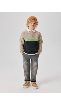 Брюки джинсовые (утепленные) детские для мальчиков Onor серый