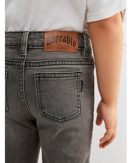Брюки джинсовые детские для девочек Leda серый