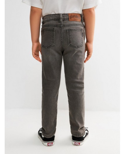 Брюки джинсовые детские для девочек Leda серый