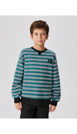 Джемпер детский для мальчиков Mascarpone зеленая полоска