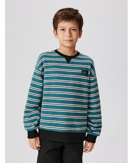 Джемпер детский для мальчиков Mascarpone зеленая полоска