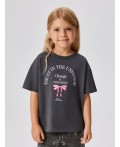 Футболка детская для девочек Lona графитовый