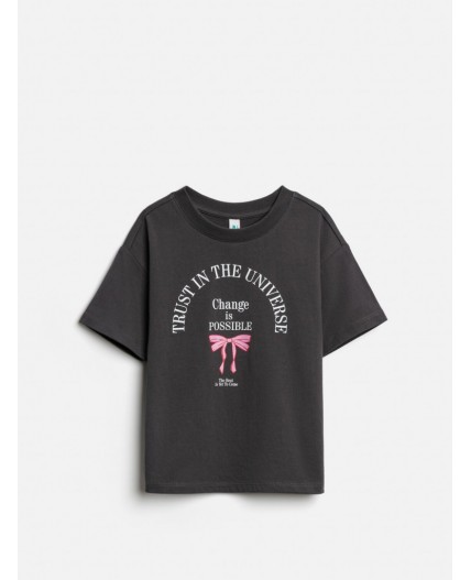 Футболка детская для девочек Lona графитовый