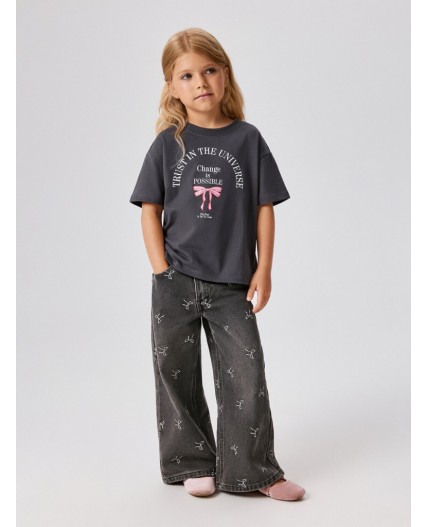 Футболка детская для девочек Lona графитовый