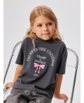 Футболка детская для девочек Lona графитовый