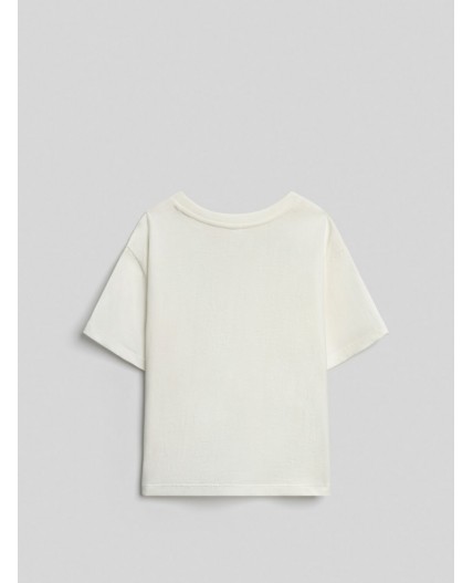 Футболка детская для девочек Bajena молочный