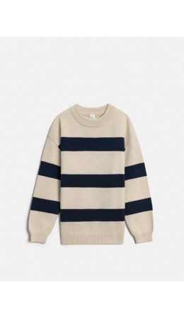 Джемпер детский для мальчиков Leon бежевая полоска