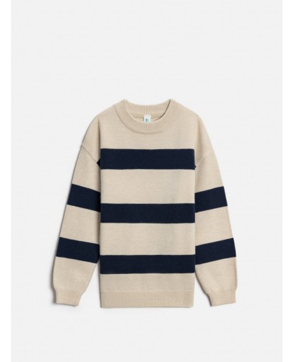 Джемпер детский для мальчиков Leon бежевая полоска