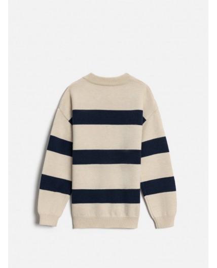 Джемпер детский для мальчиков Leon бежевая полоска