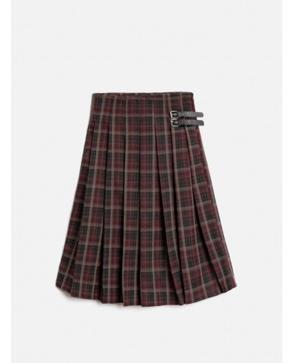 Юбка детская для девочек Daliya бордовая клетка