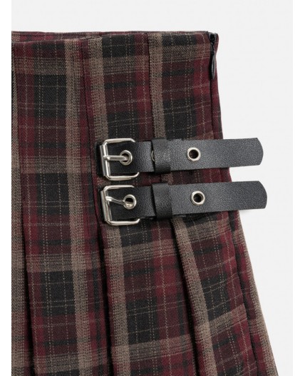 Юбка детская для девочек Daliya бордовая клетка