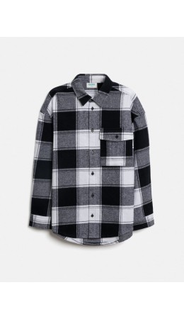 Сорочка верхняя детская для мальчиков Bendor черно-белая клетка