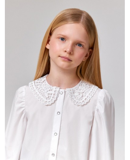 Блузка детская для девочек Biologia белоснежный