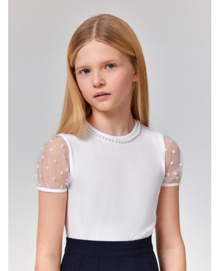 Блузка детская для девочек Anna белоснежный