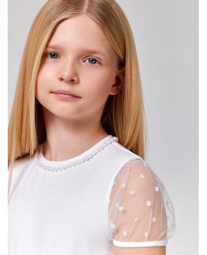 Блузка детская для девочек Anna белоснежный