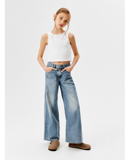 Брюки джинсовые детские для девочек Como голубой