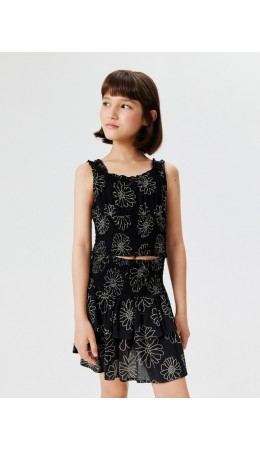 Блузка детская для девочек Meze_bl черный принт