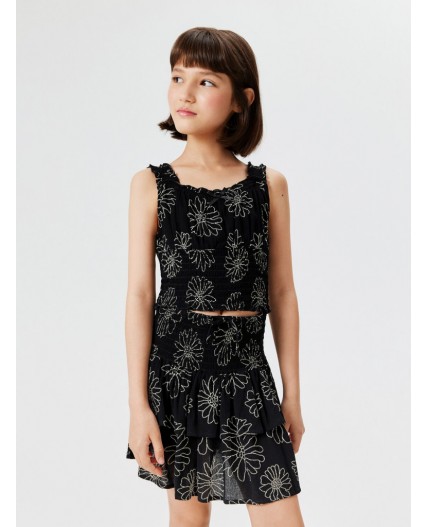 Блузка детская для девочек Meze_bl черный принт