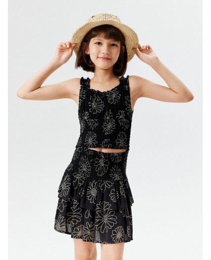 Блузка детская для девочек Meze_bl черный принт