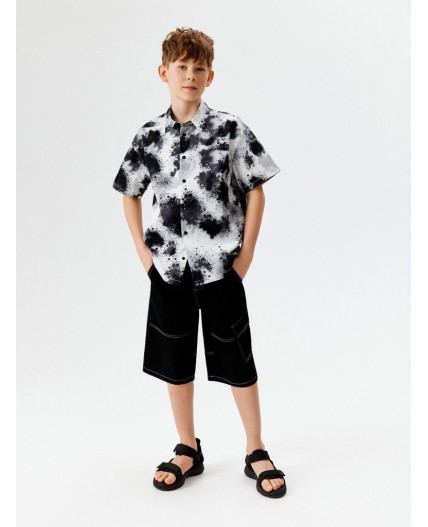 Сорочка верхняя детская для мальчиков Kasas черно-белый