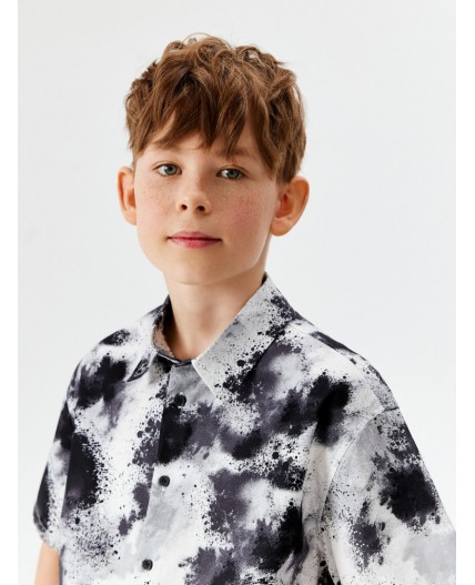 Сорочка верхняя детская для мальчиков Kasas черно-белый