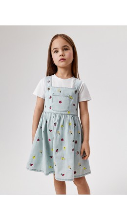Сарафан джинсовый детский для девочек Muska голубой