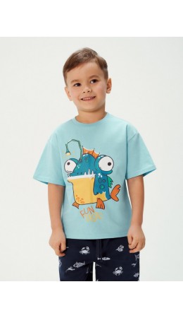 Футболка детская для мальчиков Piranha  голубой