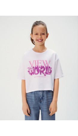 Футболка детская для девочек Krug белый