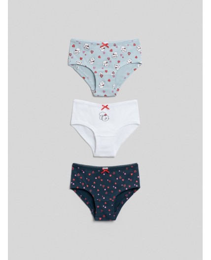 Трусы детские для девочек в наборе из 3шт Klodin разноцветный