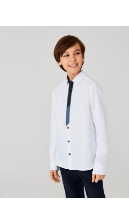 Сорочка верхняя детская для мальчиков Nybert белый