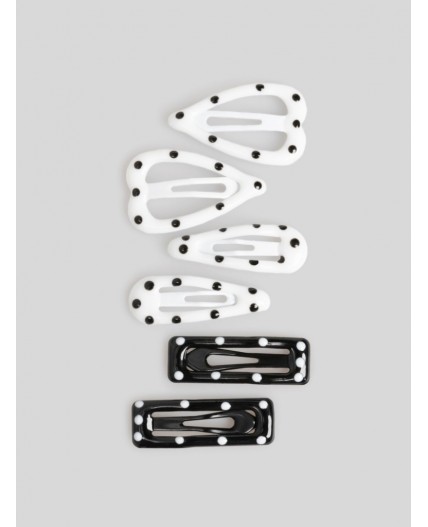 Набор из 6 заколок для волос дет. Herbal черно-белый