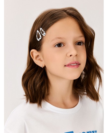 Набор из 6 заколок для волос дет. Herbal черно-белый