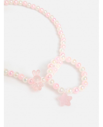 Комплект (бусы + браслет) детский Marienne цветной