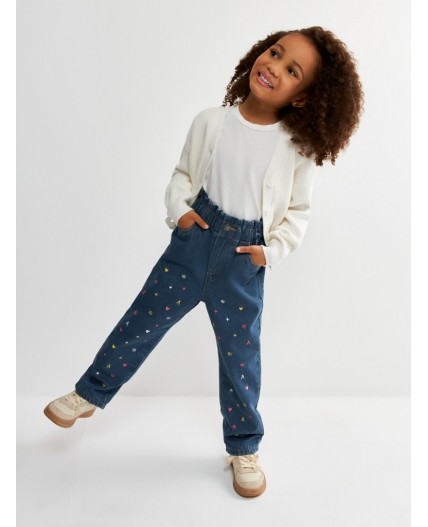 Брюки джинсовые (утепленные) детские для девочек Pirra синий