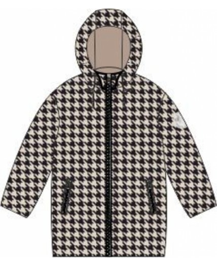 Куртка детская для девочек Mudras бежевая клетка