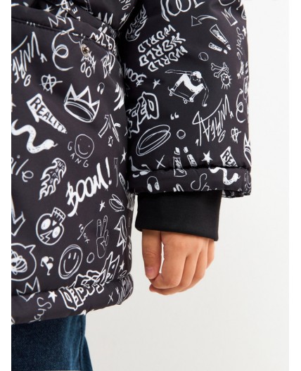 Куртка детская для мальчиков Japa черный принт