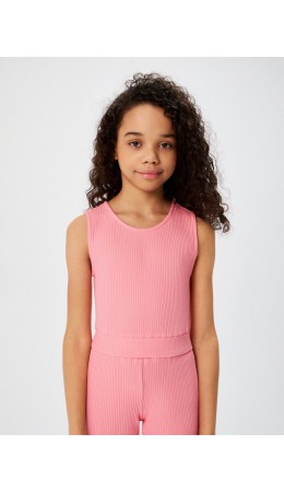 Майка-топ детский для девочек Imanpa_top неоновый розовый