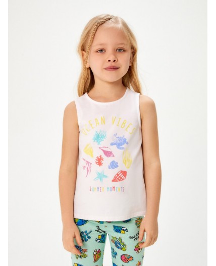 Майка детская для девочек Zagar белый