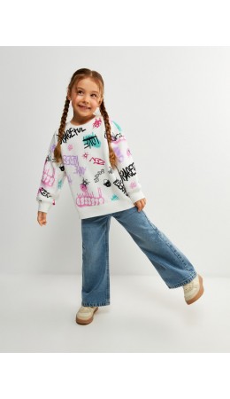 Джемпер детский для девочек Sakura молочный