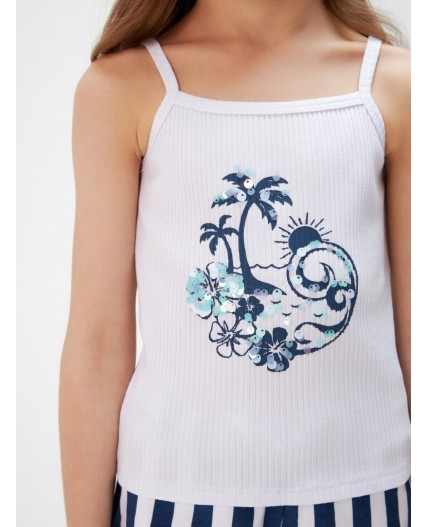 Блузка-топ детская для девочек Pesok белый